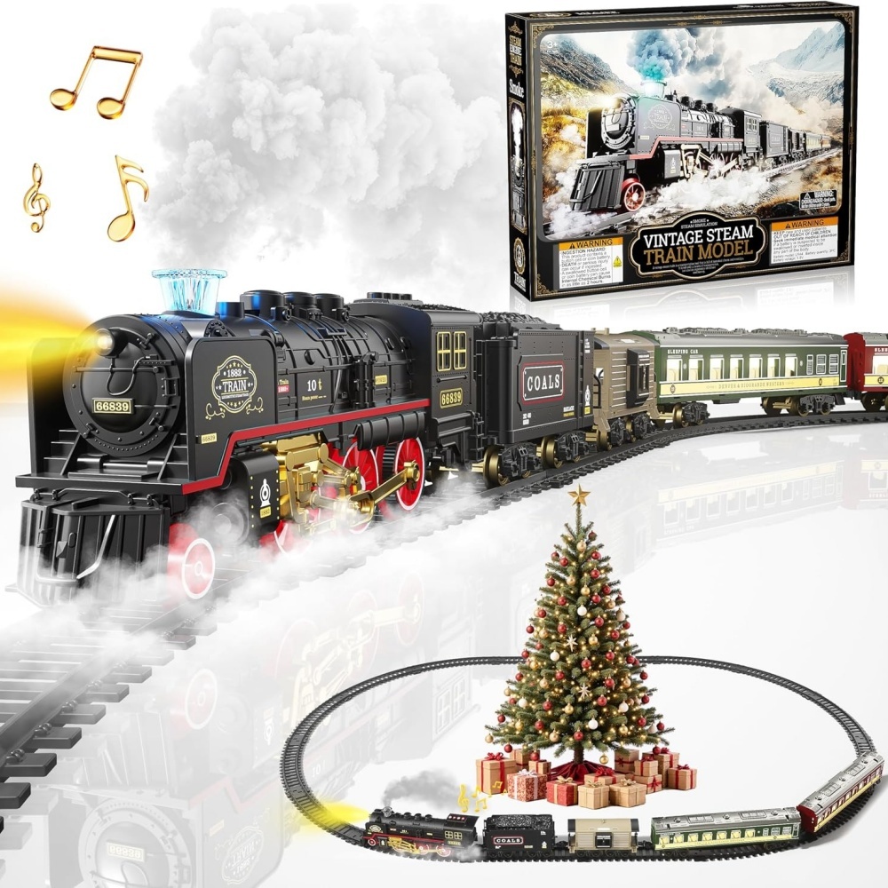 Toy Train Track Set - Elektrisches Zugspielzeug mit Lichtern und Soundzug-Set