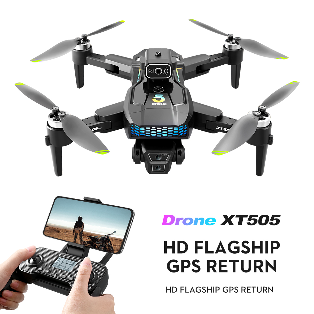 Kids Toys Helicopter - XT505 RC-Drohne mit 4K-Doppelkamera, Ferngesteuerter Hubschrauber,