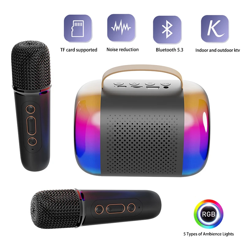 Kids Microphone Karaoke - Neuer Mini-Mikrofon-Lautsprecher für Karaoke, tragbarer, kabelloser