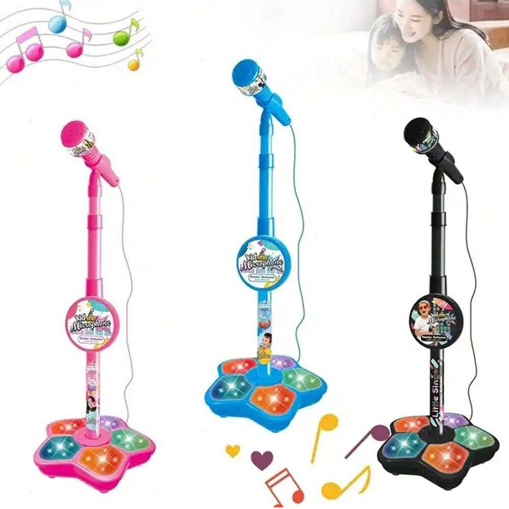 Kids Microphone Karaoke - Kinder-Mikrofonständer-Spielzeug, tragbare elektronische Karaoke-Karaoke-Mikrofonständer für Kinder,