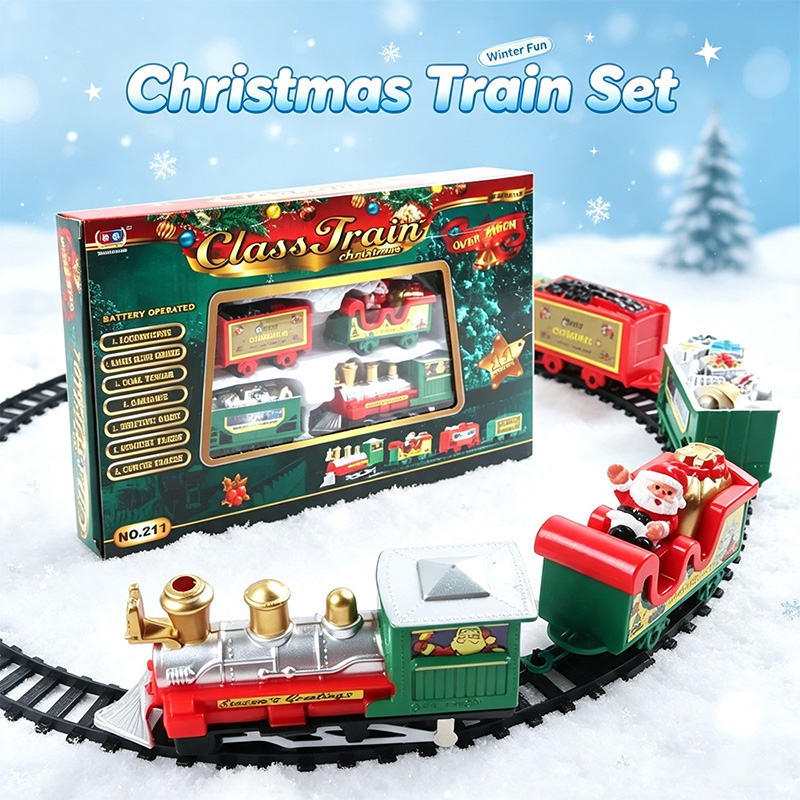 Toy Train Track Set - 2026 Weihnachts-Eisenbahn-Set, Zusammenbaubare Schienen, Spielzeug-Deko, Geschenk