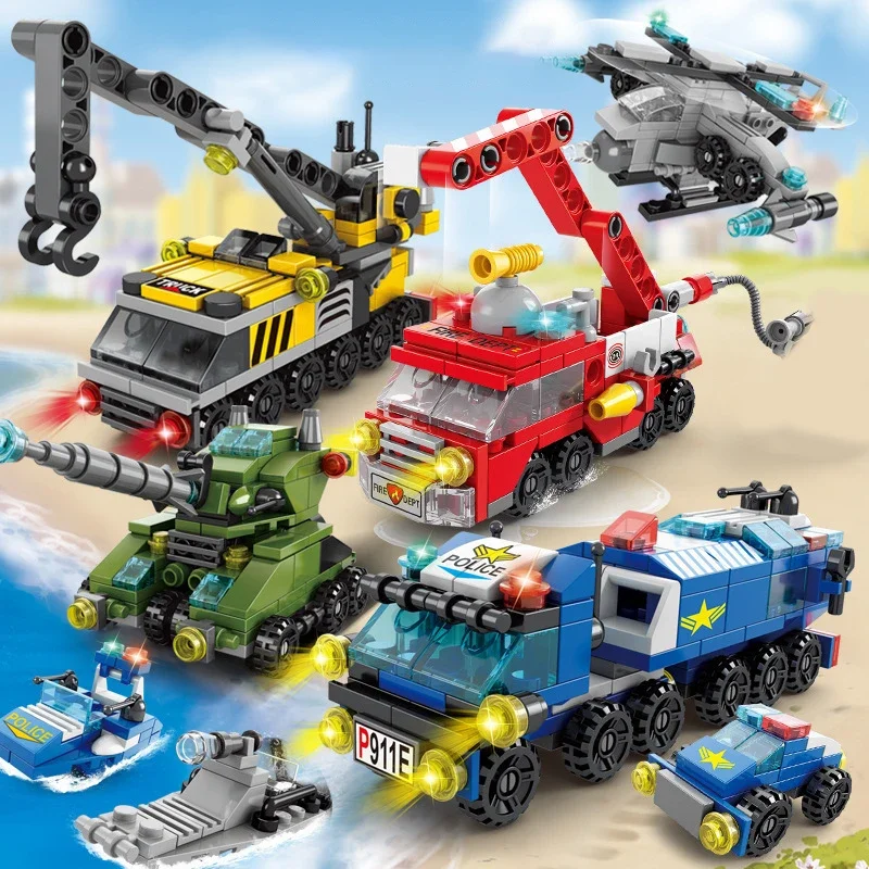 Kids Toys Helicopter - City Fire Car Bausteine für Kinder,