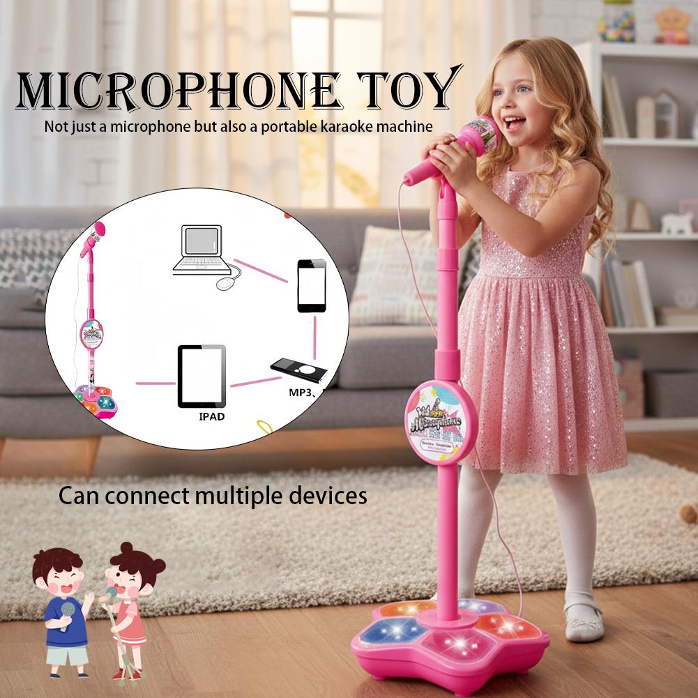 Kids Microphone Karaoke - Kindermikrofon mit Ständer, Karaoke-Song, Musikinstrument, Spielzeug,