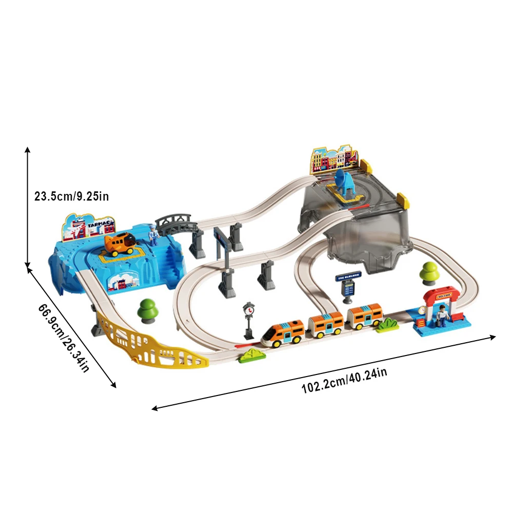 Flughafen-Themen-Eisenbahnset  – Toy Train Track Set Bewertung und Preis