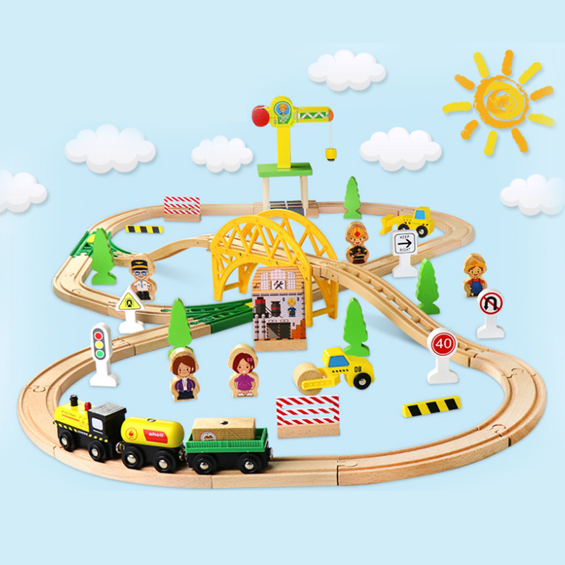 Holz Eisenbahn Gleis Autobahn  – Toy Train Track Set Bewertung und Preis